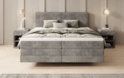 Boxspringbett Elara mit Schwebeoptik in Cord
