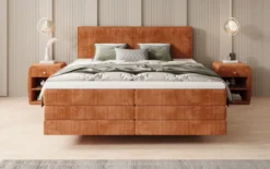 Boxspringbett Elara mit Schwebeoptik in Cord