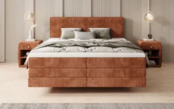 Boxspringbett Elara mit Schwebeoptik in Cord