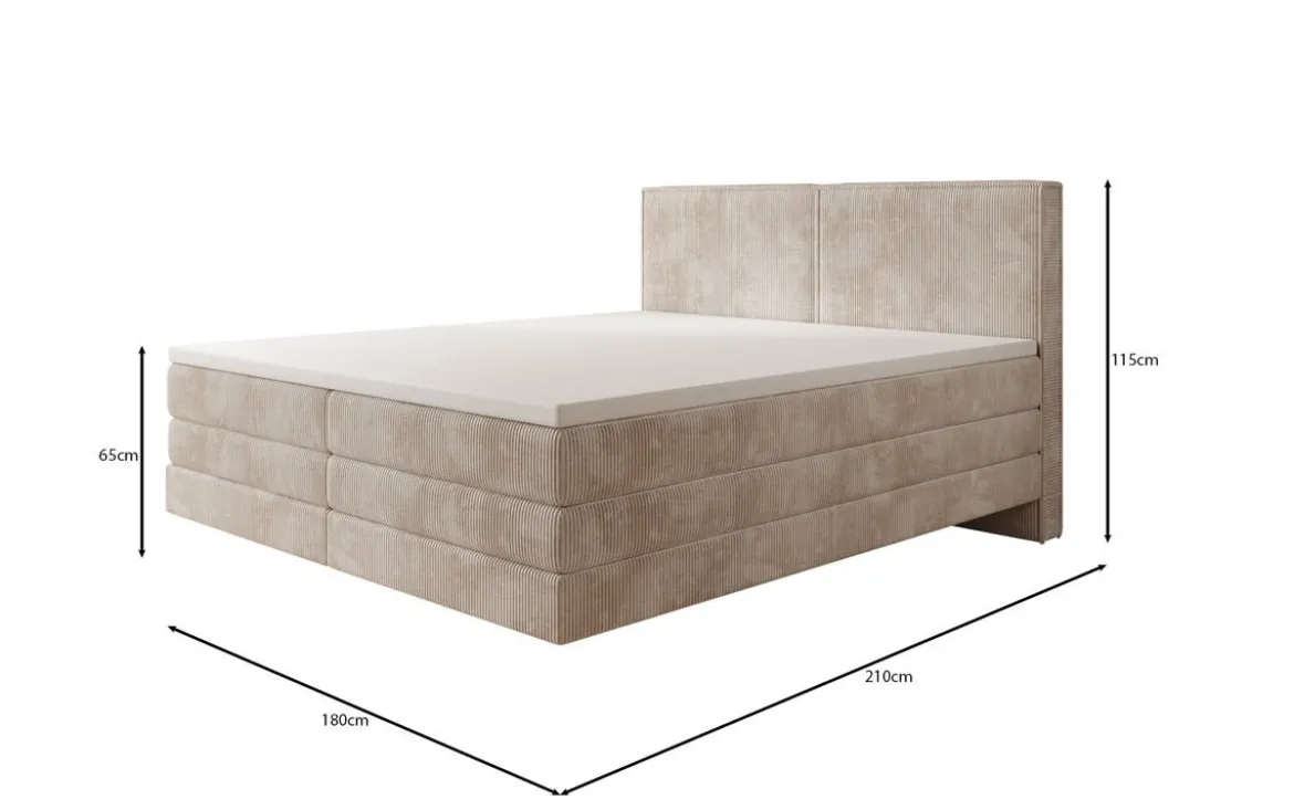 Boxspringbett Elara mit Schwebeoptik in Cord