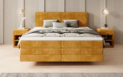 Boxspringbett Elara mit Schwebeoptik in Cord