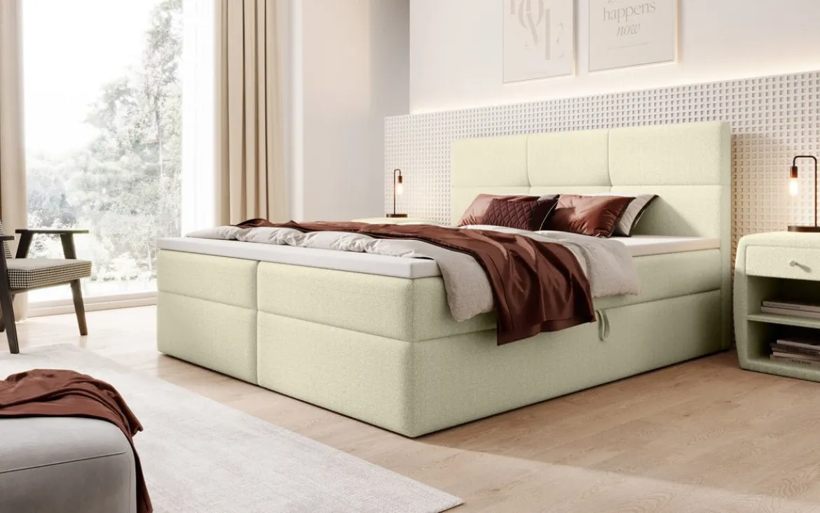 Boxspringbett Eleonora Bouclé mit Stauraum