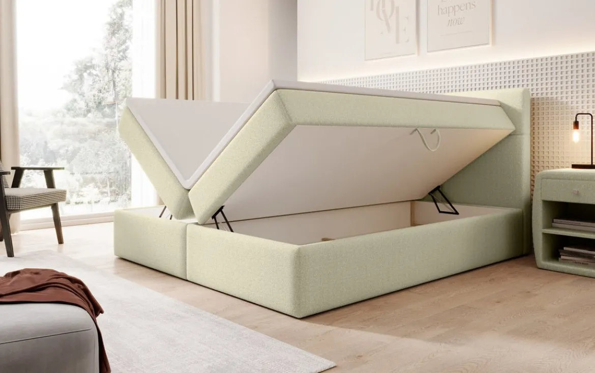 Boxspringbett Eleonora Bouclé mit Stauraum