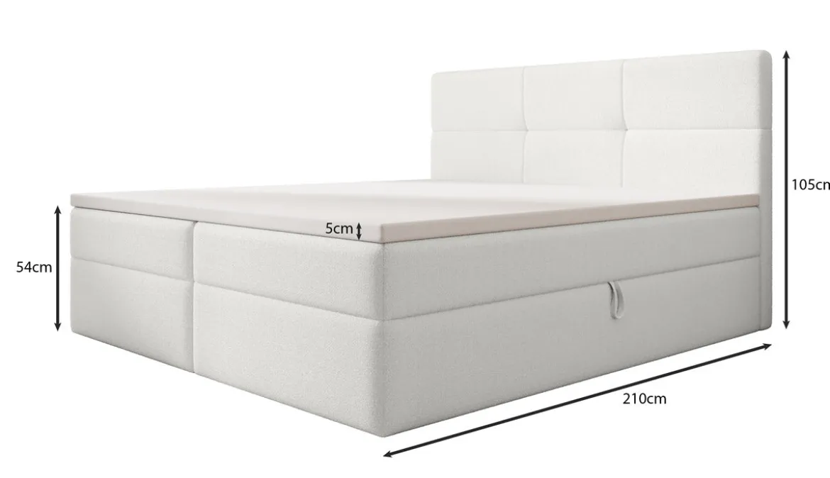 Boxspringbett Eleonora Bouclé mit Stauraum
