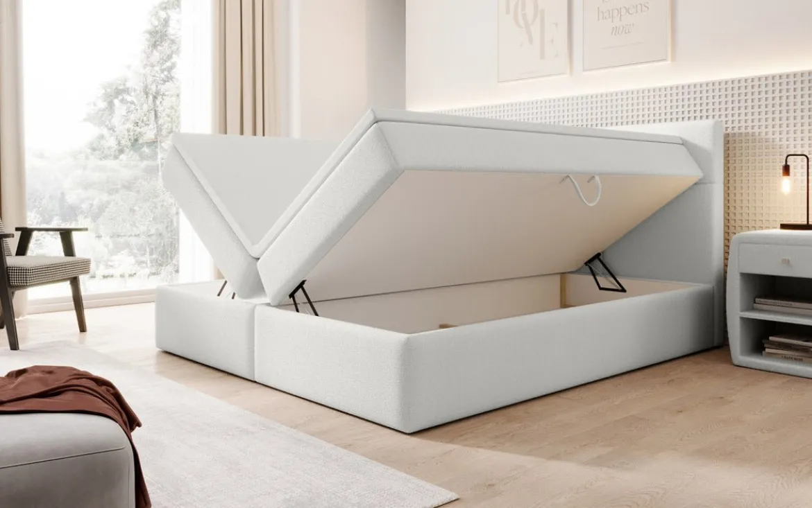 Boxspringbett Eleonora Bouclé mit Stauraum