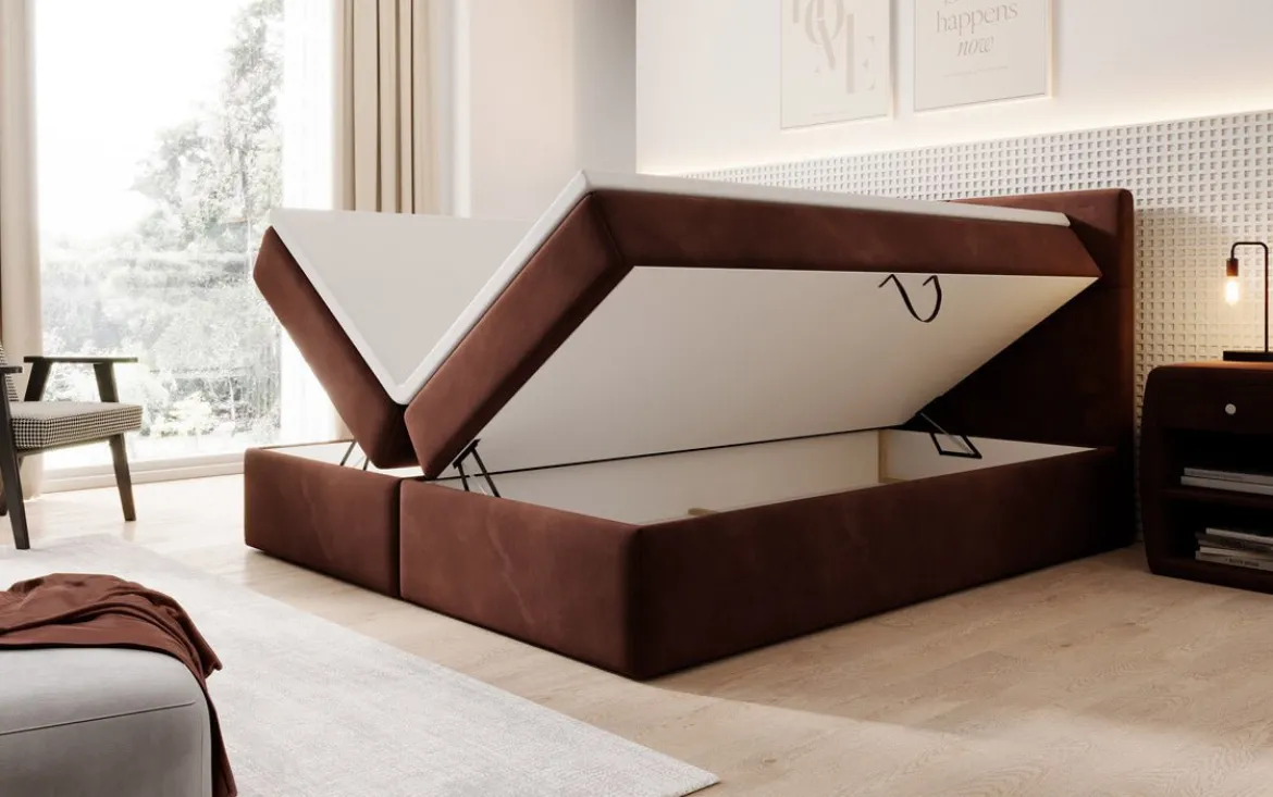Boxspringbett Eleonora Samt mit Stauraum