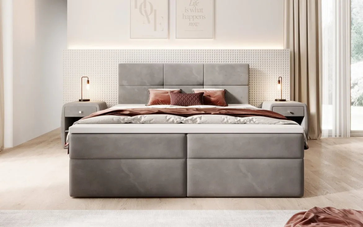 Boxspringbett Eleonora Samt mit Stauraum