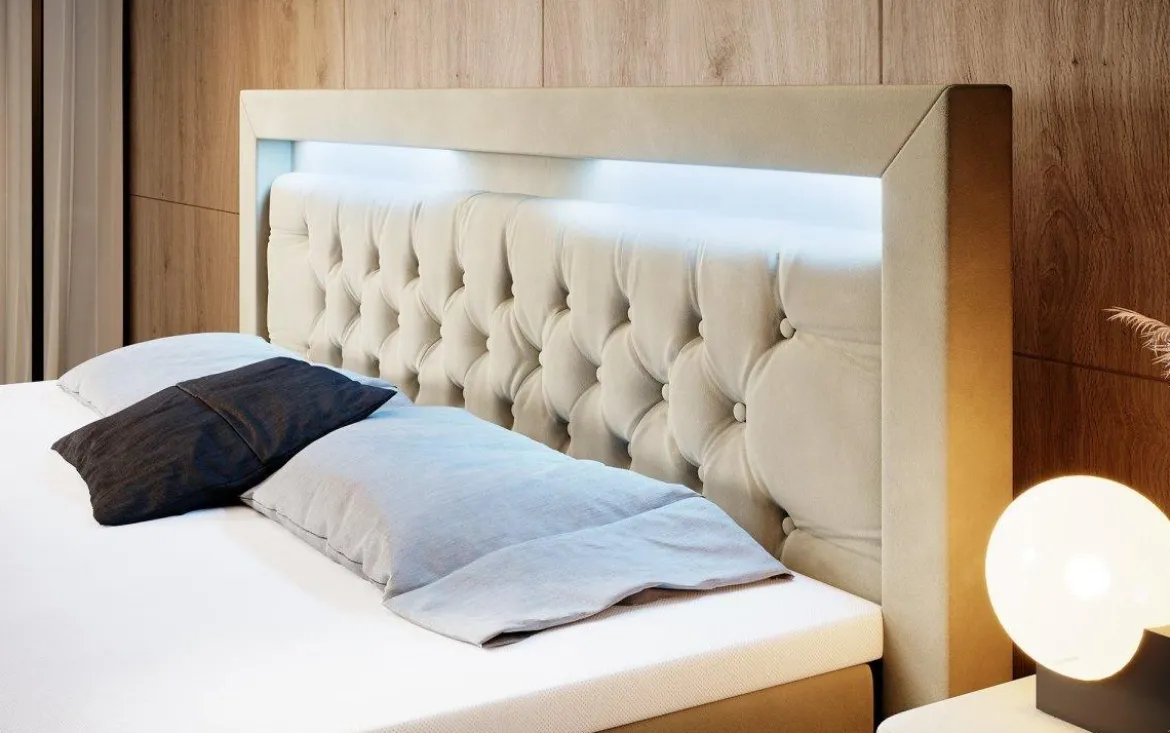 Boxspringbett Gloria mit LED und Stauraum