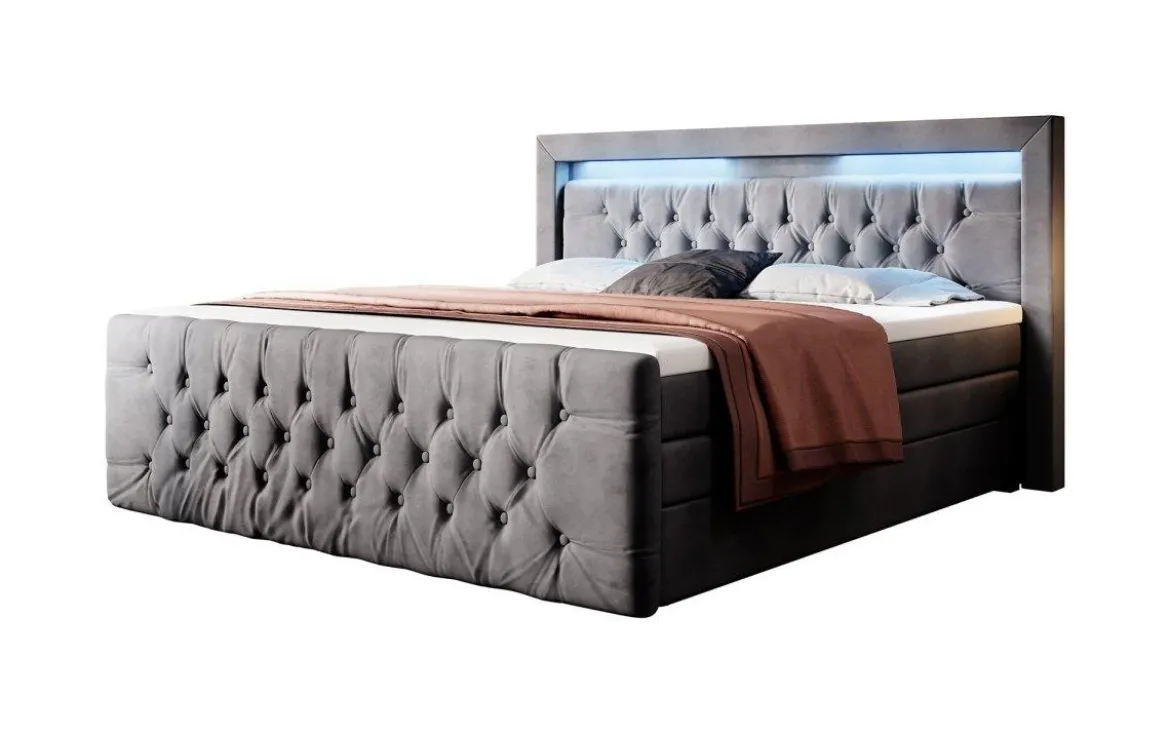 Boxspringbett Gloria mit LED und Stauraum