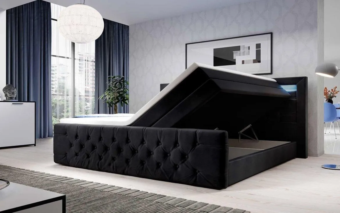 Boxspringbett Gloria mit LED und Stauraum