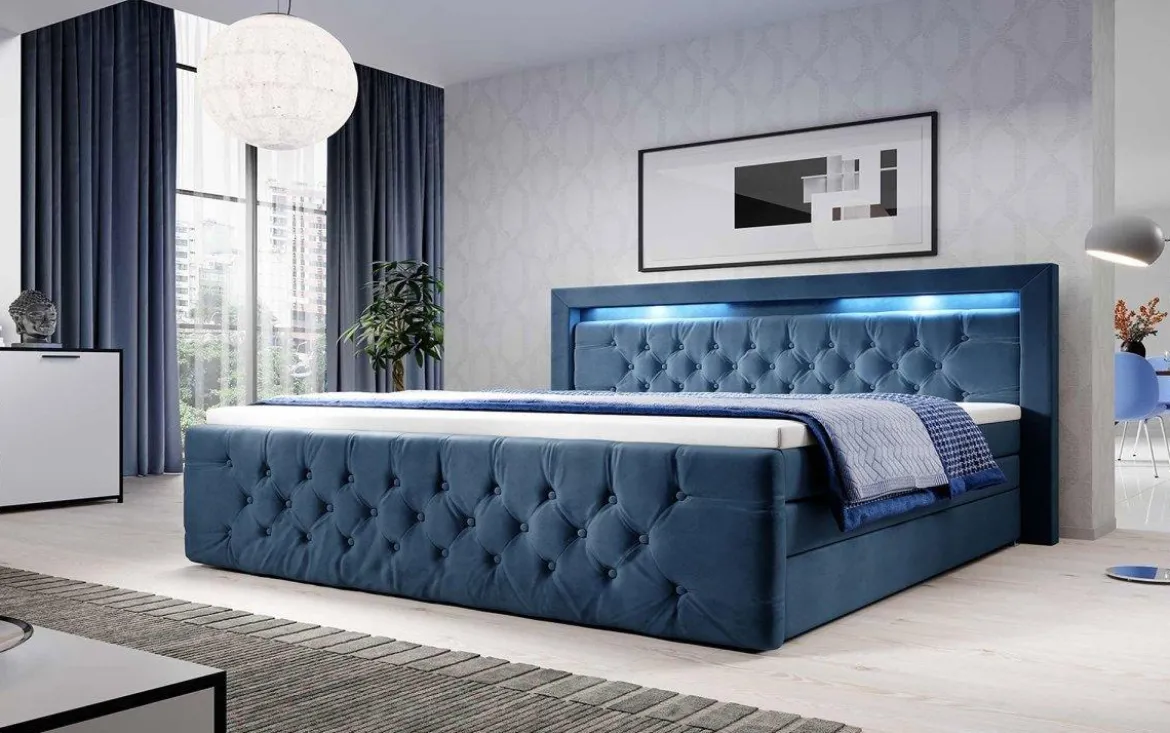 Boxspringbett Gloria mit LED und Stauraum