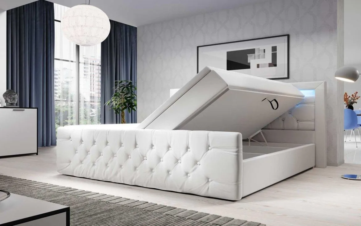 Boxspringbett Gloria mit LED und Stauraum
