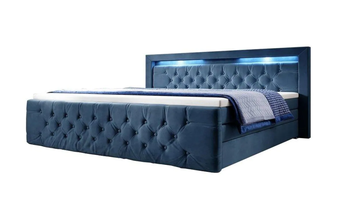 Boxspringbett Gloria mit LED und Stauraum