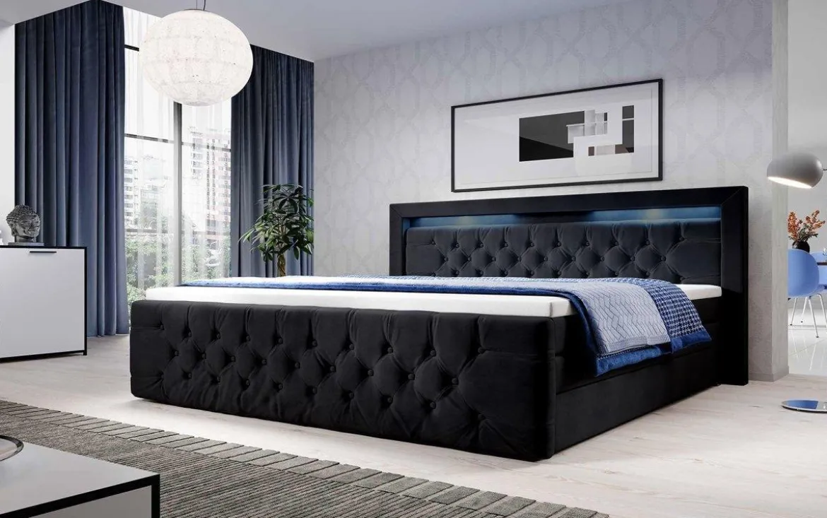 Boxspringbett Gloria mit LED und Stauraum