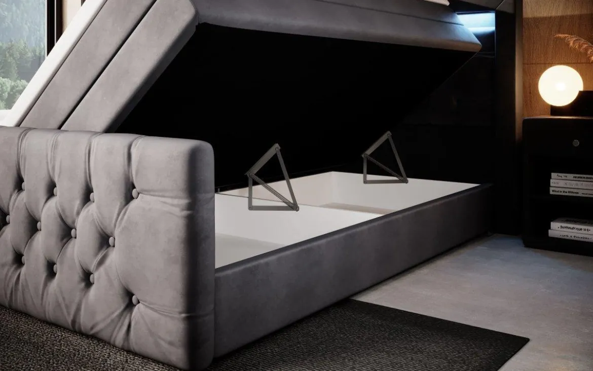 Boxspringbett Gloria mit LED und Stauraum