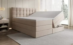 Boxspringbett Grandé in Strukturstoff mit Stauraum