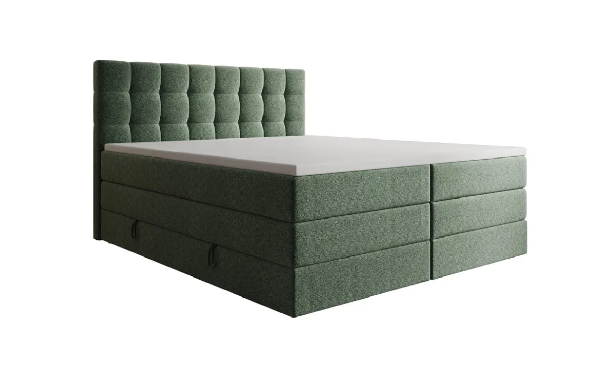 Boxspringbett Grandé in Strukturstoff mit Stauraum