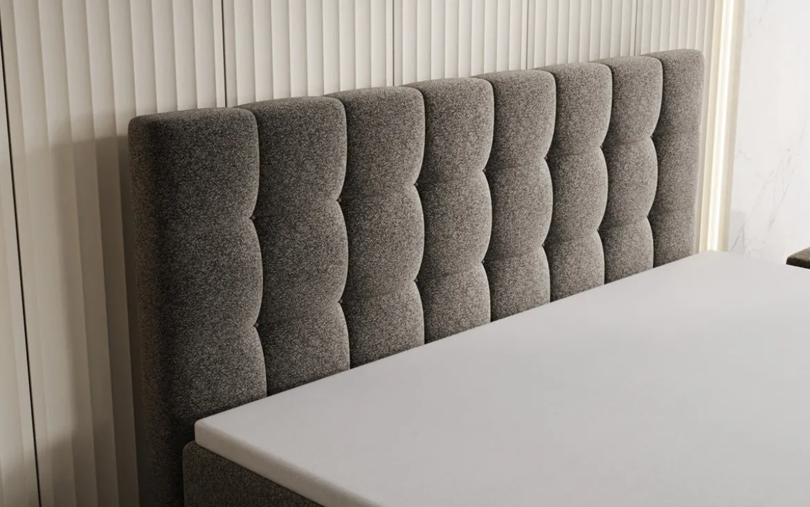 Boxspringbett Grandé in Strukturstoff mit Stauraum
