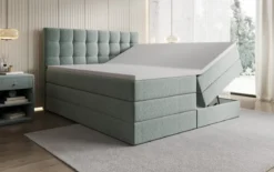 Boxspringbett Grandé in Strukturstoff mit Stauraum