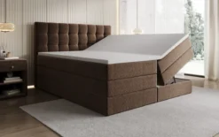Boxspringbett Grandé in Strukturstoff mit Stauraum