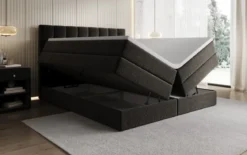 Boxspringbett Grandé in Strukturstoff mit Stauraum