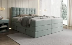 Boxspringbett Grandé in Strukturstoff mit Stauraum