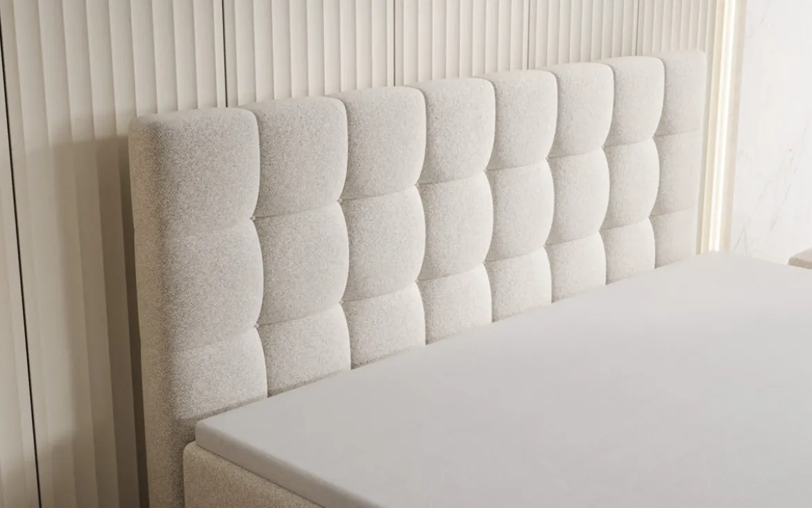 Boxspringbett Grandé in Strukturstoff mit Stauraum