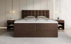 Boxspringbett Grandé in Strukturstoff mit Stauraum