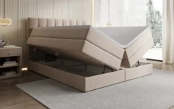 Boxspringbett Grandé in Strukturstoff mit Stauraum