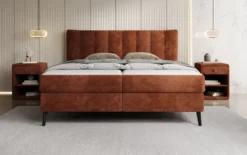 Boxspringbett Ines in Cord mit Stauraum