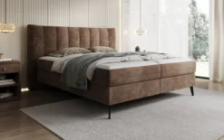 Boxspringbett Ines in Cord mit Stauraum