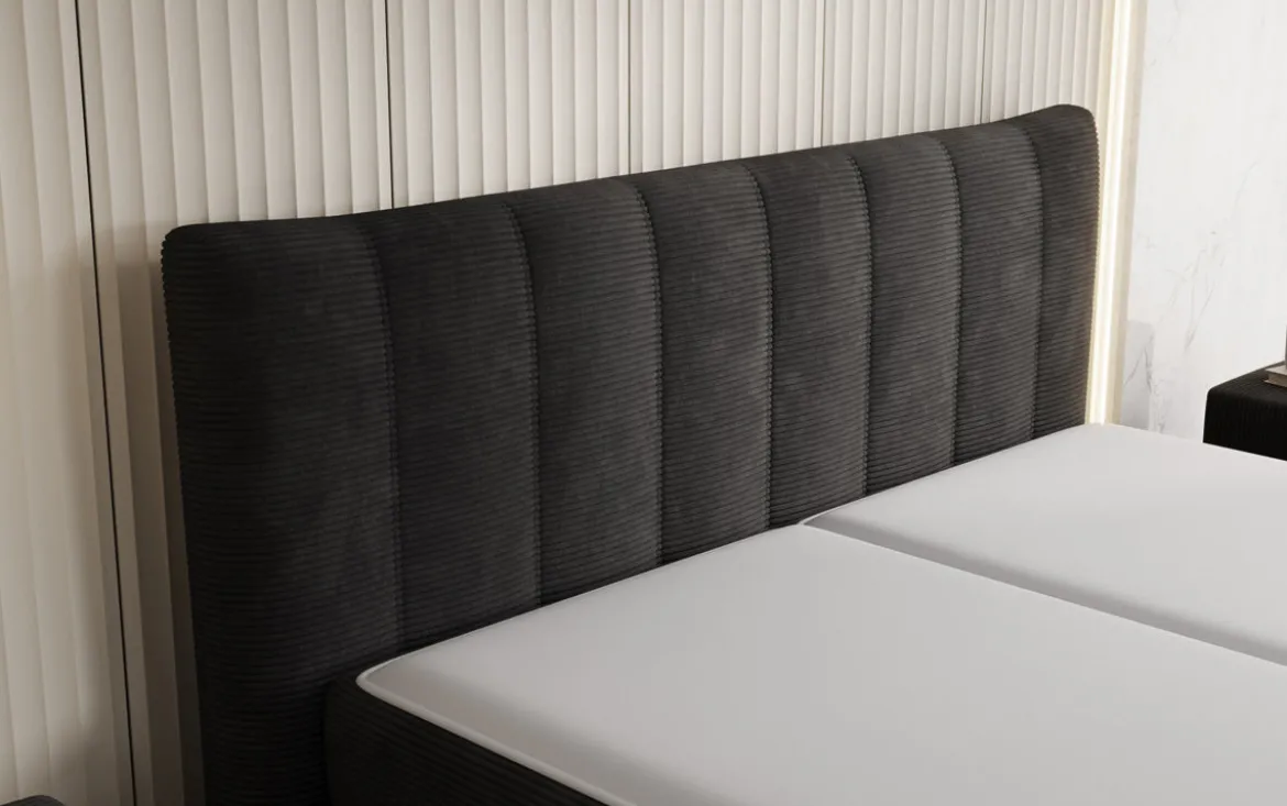 Boxspringbett Ines in Cord mit Stauraum