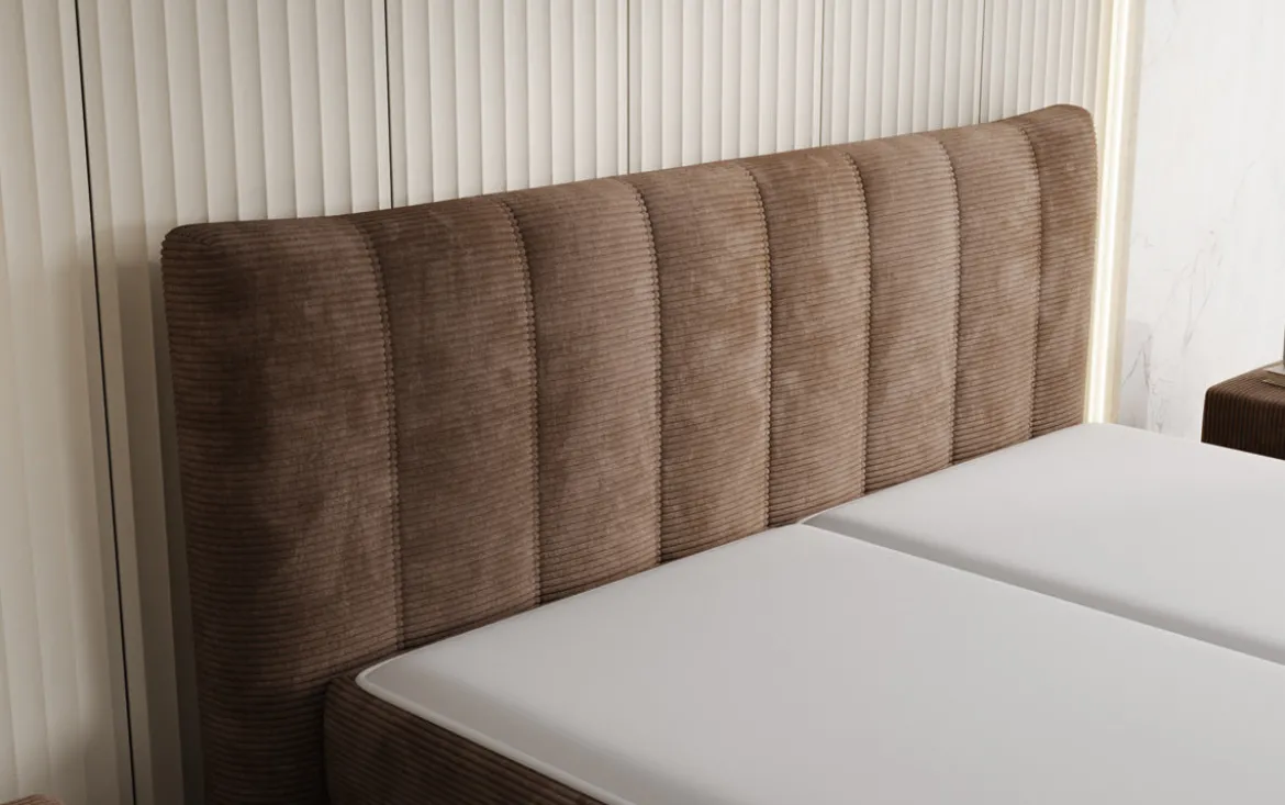 Boxspringbett Ines in Cord mit Stauraum