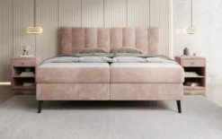 Boxspringbett Ines in Cord mit Stauraum