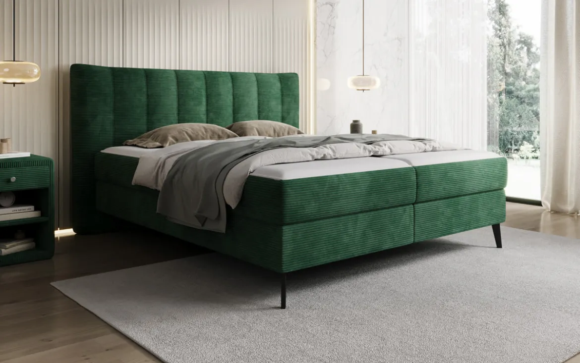 Boxspringbett Ines in Cord mit Stauraum