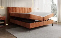 Boxspringbett Ines in Cord mit Stauraum