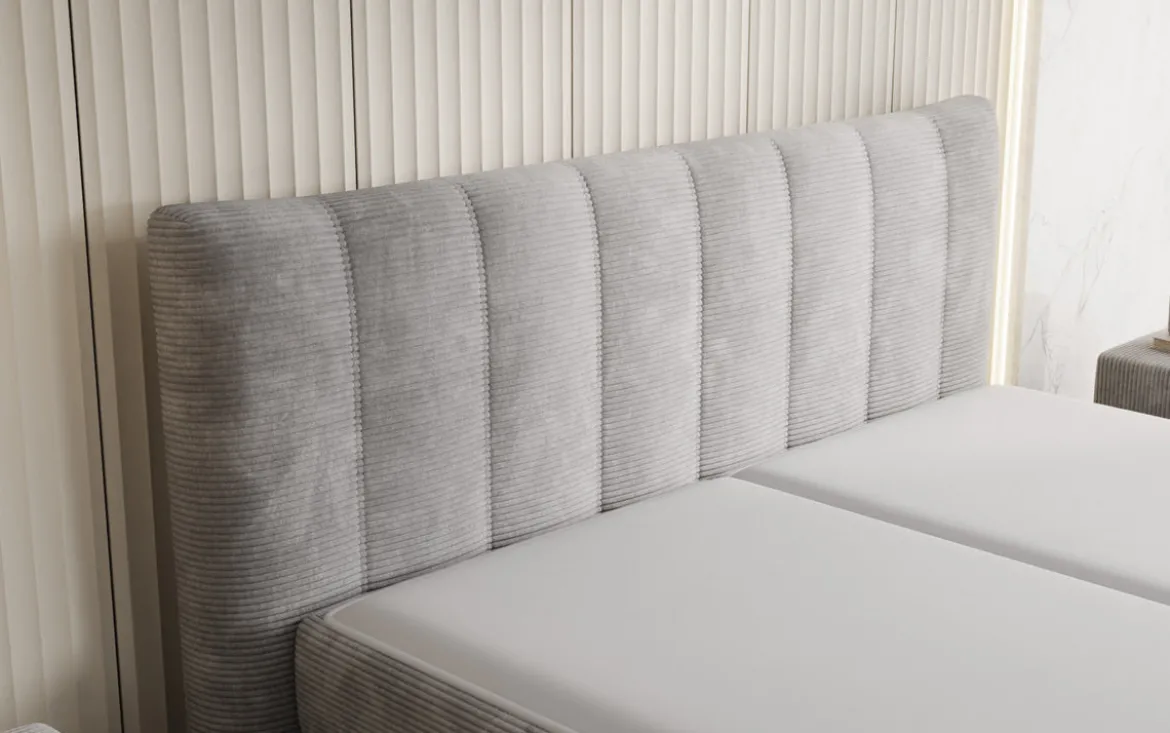Boxspringbett Ines in Cord mit Stauraum