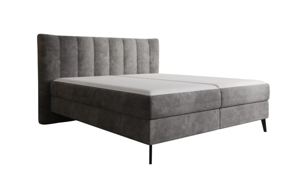Boxspringbett Ines in Cord mit Stauraum