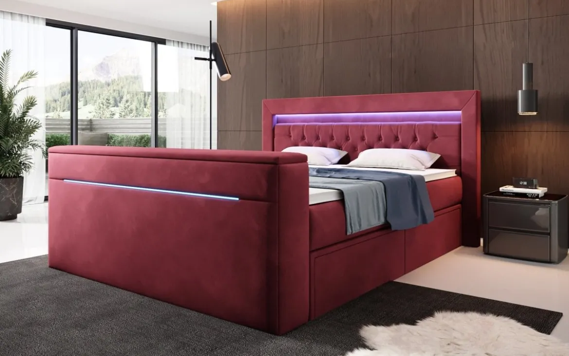 Boxspringbett Jupiter mit TV Lift, RGB und Stauraum