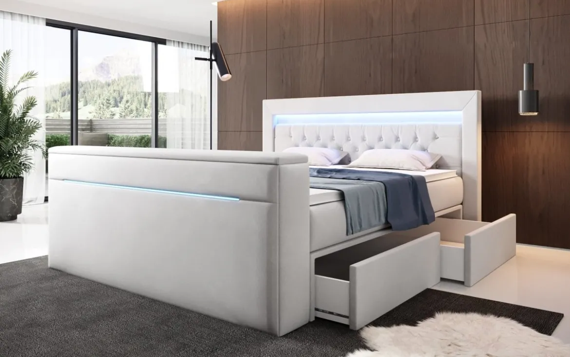 Boxspringbett Jupiter mit TV Lift, RGB und Stauraum