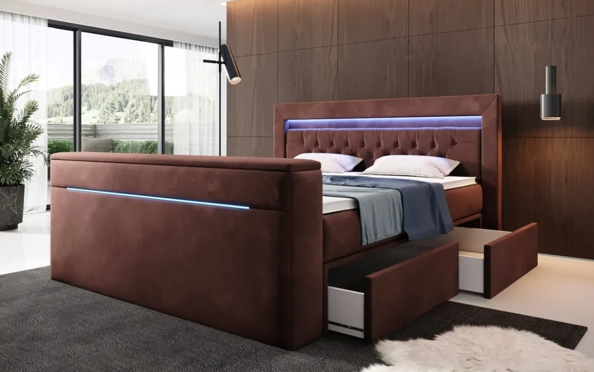 Boxspringbett Jupiter mit TV Lift, RGB und Stauraum