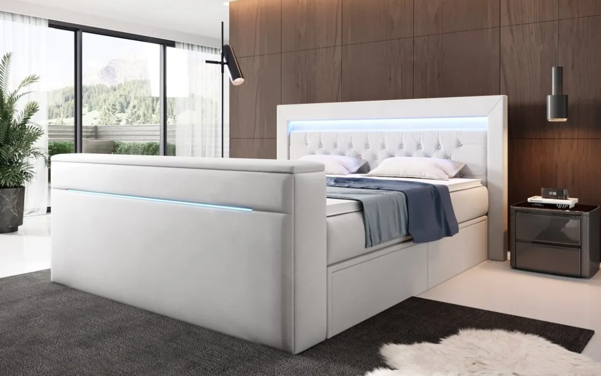 Boxspringbett Jupiter mit TV Lift, RGB und Stauraum