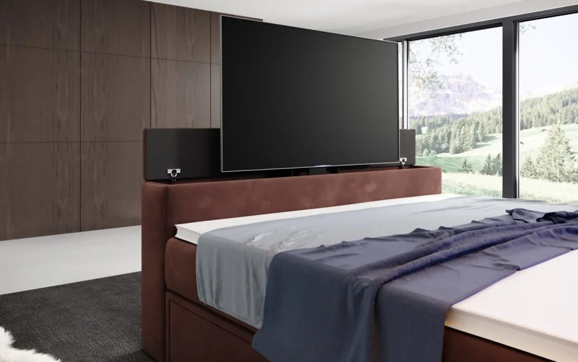 Boxspringbett Jupiter mit TV Lift, RGB und Stauraum