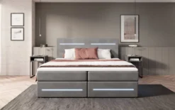 Boxspringbett Lara mit Stauraum und LED (Samt)