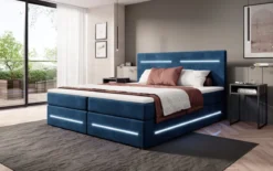 Boxspringbett Lara mit Stauraum und LED (Samt)