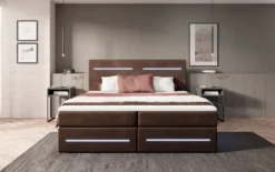 Boxspringbett Lara mit Stauraum und LED (Samt)