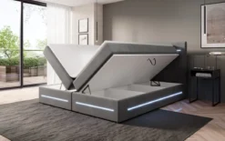 Boxspringbett Lara mit Stauraum und LED (Samt)