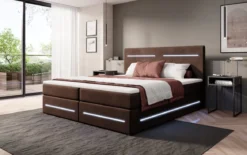 Boxspringbett Lara mit Stauraum und LED (Samt)