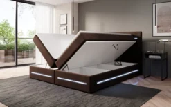 Boxspringbett Lara mit Stauraum und LED (Samt)
