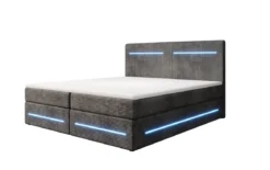 Boxspringbett Lara mit Stauraum und LED in Cord